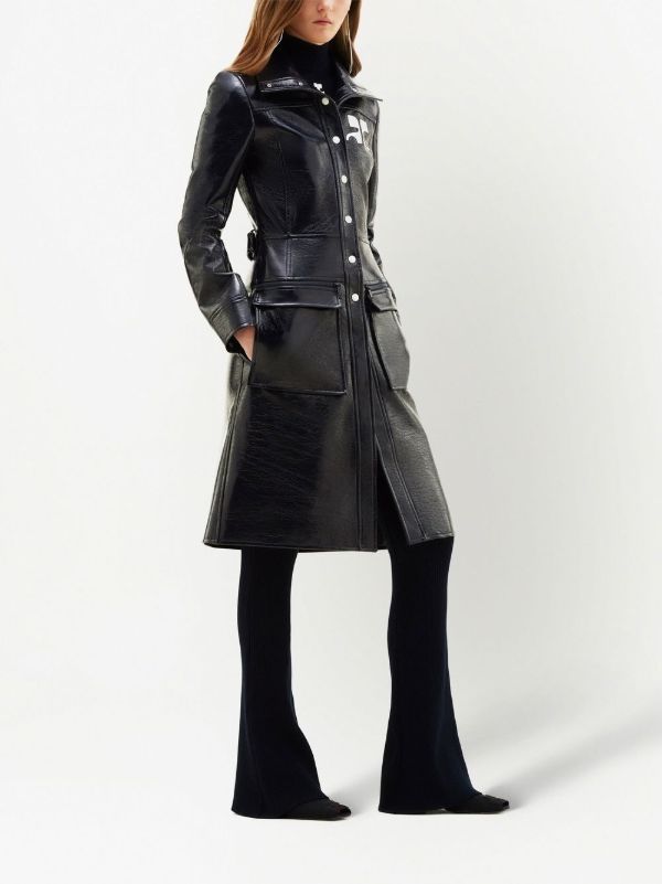 Browns Courrèges Black Reedition Vinyl Trench Coat | Browns Trench Coats & Raincoats