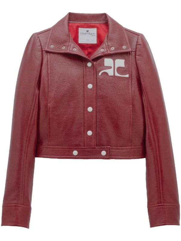 browns Courrèges Red Iconic vinyl jacket | Browns Fitted Jackets