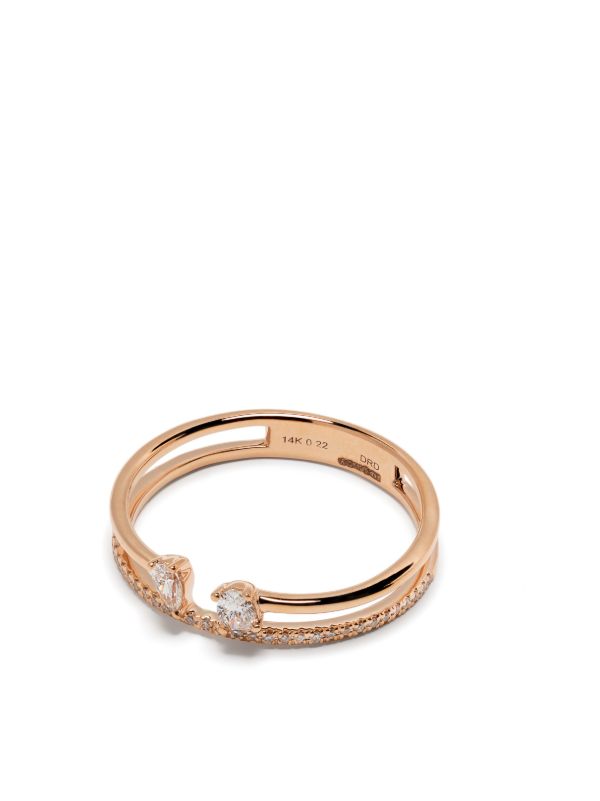Browns Dana Rebecca Designs 14K Rose Gold Alexa Jordyn Double Row Diamond Ring | Browns Fine Rings