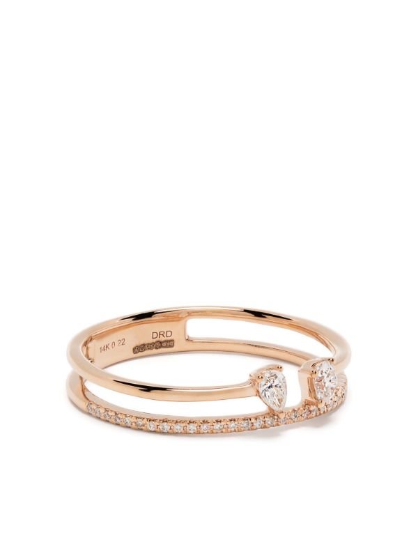 browns Dana Rebecca Designs 14K Rose Gold Alexa Jordyn Double Row Diamond Ring | Browns Fine Rings