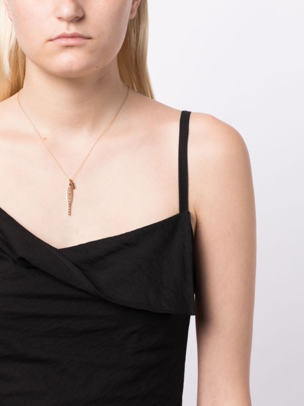 Browns Dana Rebecca Designs 14K Rose Gold Sadie Pearl Diamond Charm Necklace | Browns Fine Necklaces
