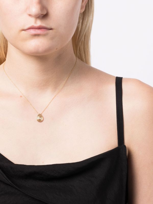 Browns Dana Rebecca Designs 14K Yellow Gold Nana Bernice Groove Teardrop Pendant Necklace | Browns Fine Necklaces