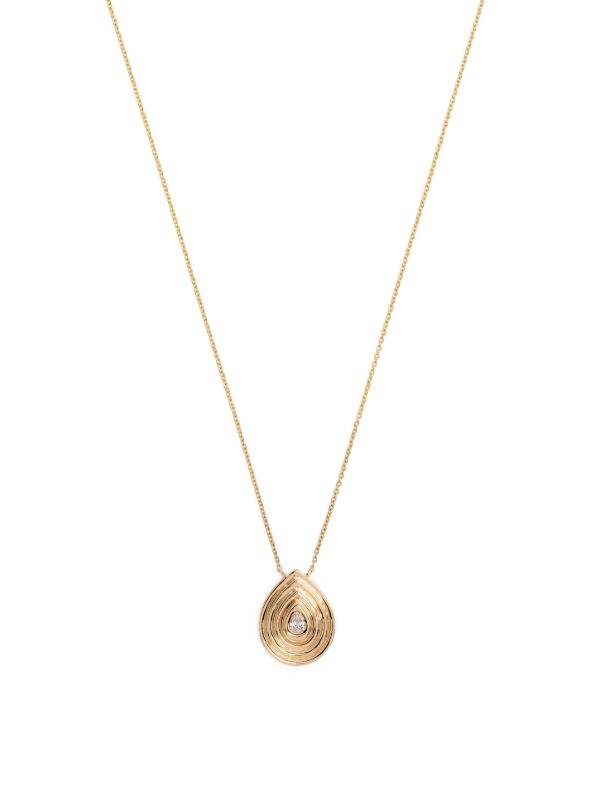 browns Dana Rebecca Designs 14K Yellow Gold Nana Bernice Groove Teardrop Pendant Necklace | Browns Fine Necklaces