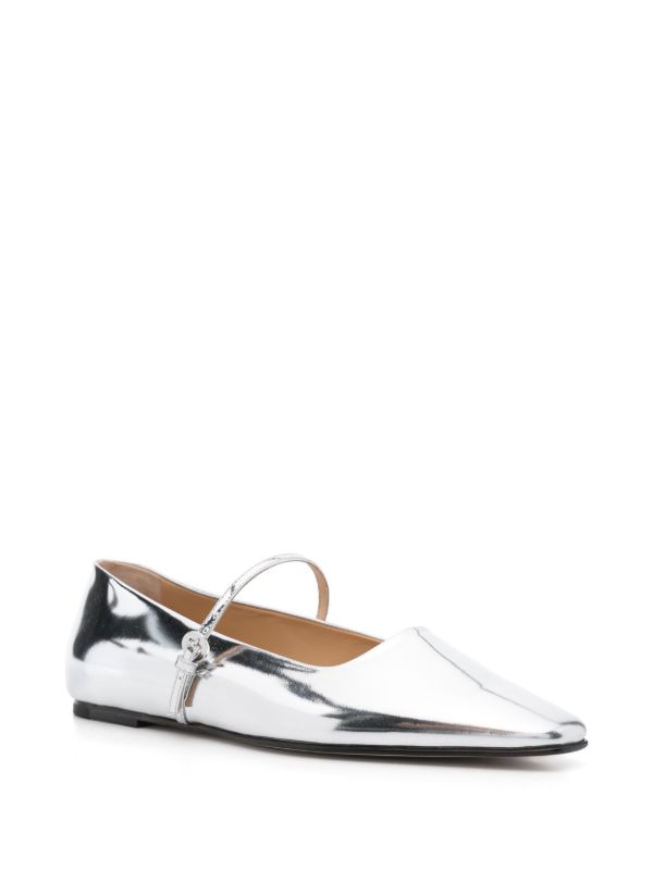 Browns Dear Frances Silver Mary Jane Ballet Flats | Browns Ballerina Shoes