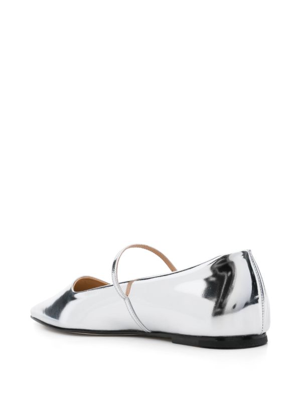 Browns Dear Frances Silver Mary Jane Ballet Flats | Browns Ballerina Shoes