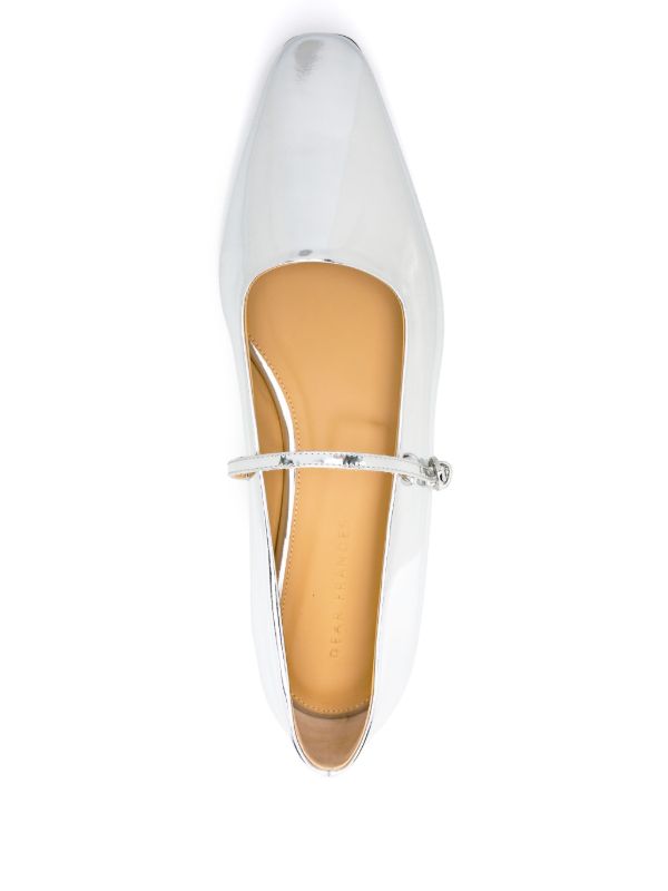 Browns Dear Frances Silver Mary Jane Ballet Flats | Browns Ballerina Shoes