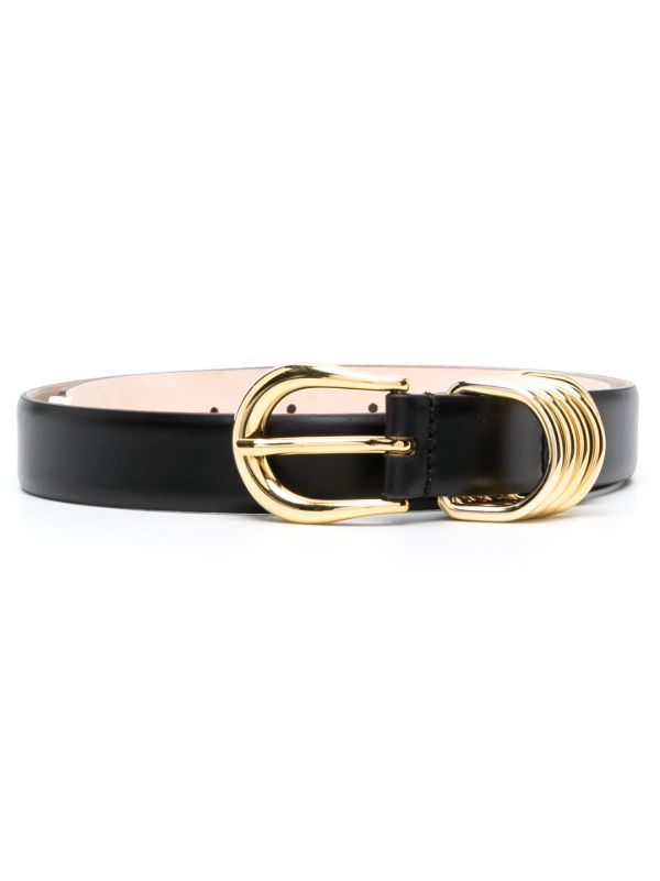 browns Déhanche black Hollyhock 3-ring leather belt | Browns Belts