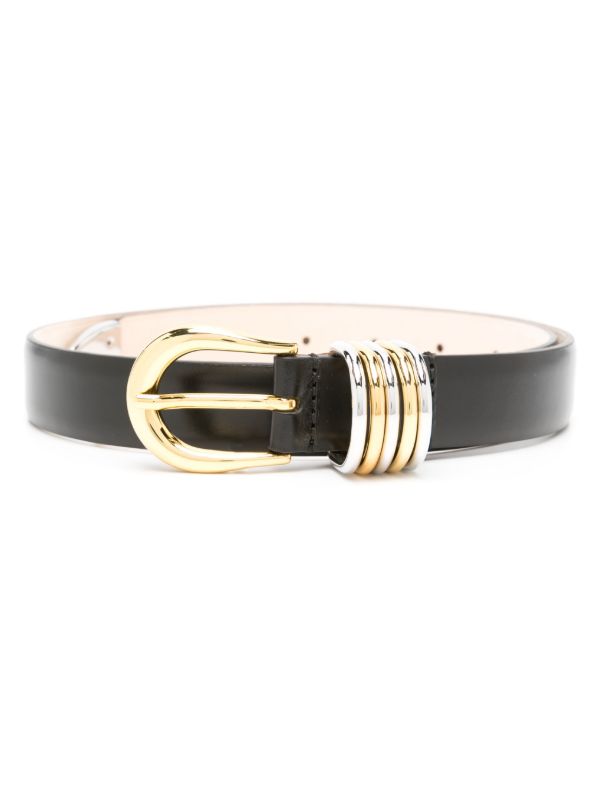 browns Déhanche Black Hollyhock Leather Belt | Browns Belts