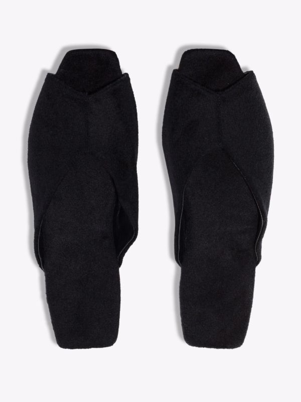 Browns Deiji Studios Black The Wool Slide Slippers | Browns Slippers