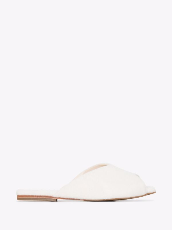 browns Deiji Studios neutral wool slides | Browns Slippers