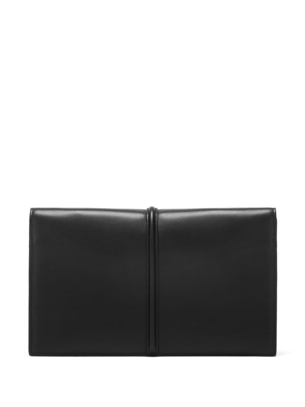 Browns DeMellier Black Tokyo Leather Clutch Bag | Browns Clutch Bags