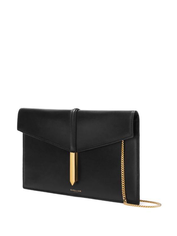 Browns DeMellier Black Tokyo Leather Clutch Bag | Browns Clutch Bags