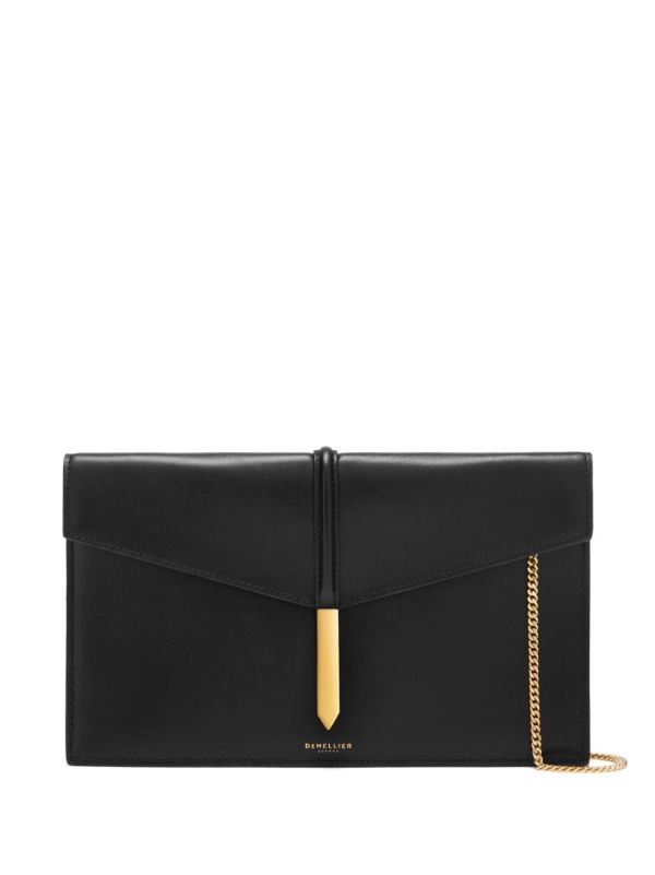 browns DeMellier black Tokyo leather clutch bag | Browns Clutch Bags