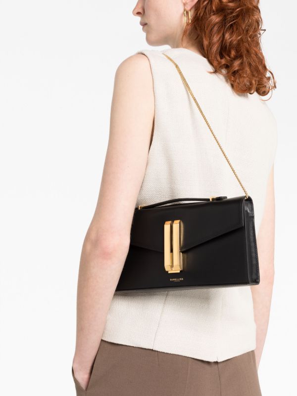 Browns DeMellier Black Vancouver Leather Clutch Bag | Browns Clutch Bags