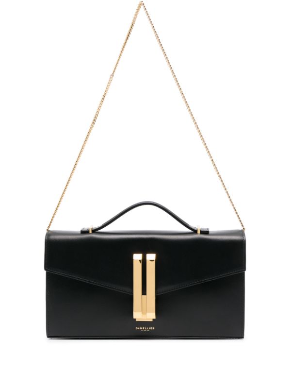 browns DeMellier Black Vancouver Leather Clutch Bag | Browns Clutch Bags