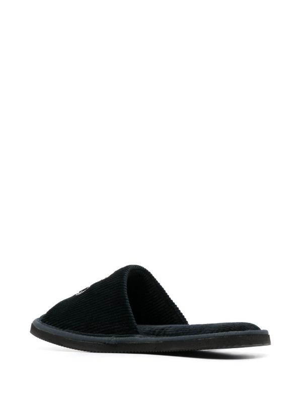 Browns Desmond & Dempsey Black Sansindo Tiger Embroidered Slippers | Browns Slippers