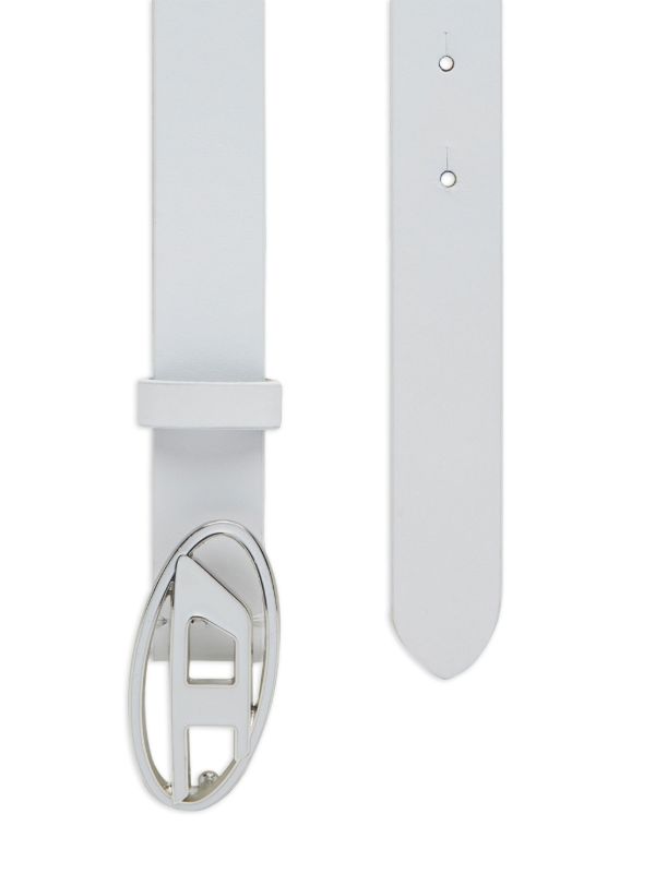 Browns Diesel White Logo-Plaque Leather Belt | Browns Belts