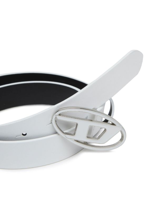 Browns Diesel White Logo-Plaque Leather Belt | Browns Belts