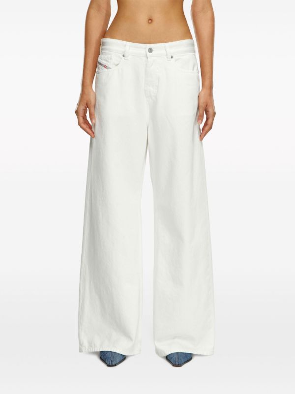 Browns Diesel White Low-Rise Wide-Leg Jeans | Browns Wide-Leg Jeans
