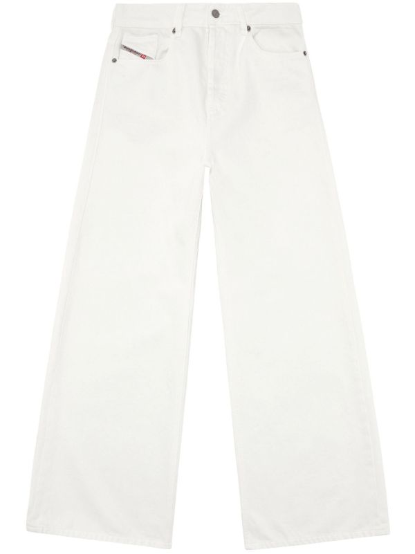browns Diesel White Low-Rise Wide-Leg Jeans | Browns Wide-Leg Jeans