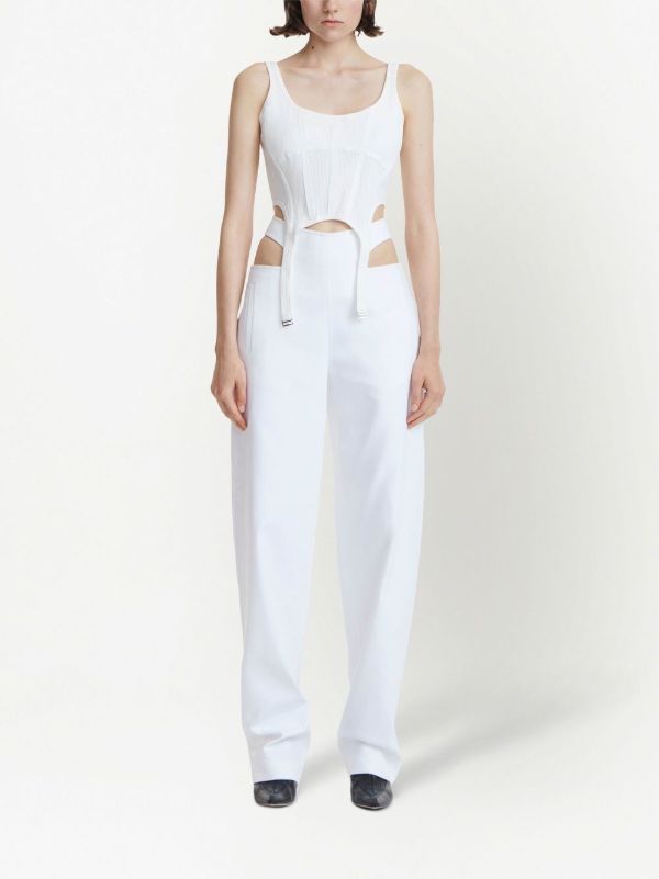 Browns Dion Lee White Organic Cotton Corset Top | Browns T-Shirts & Jersey Shirts