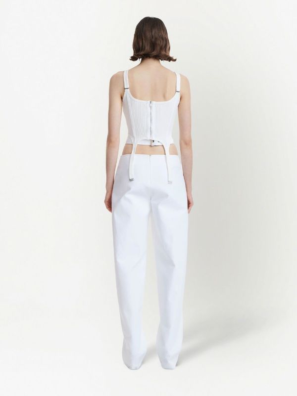 Browns Dion Lee White Organic Cotton Corset Top | Browns T-Shirts & Jersey Shirts
