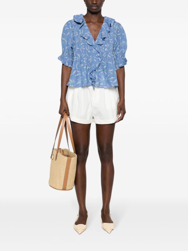 Browns DÔEN White Paige Cotton Mini Shorts | Browns Short & Mini Shorts