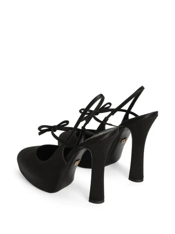 Browns Dolce & Gabbana 105mm Black Satin Slingback Pumps | Browns Pumps