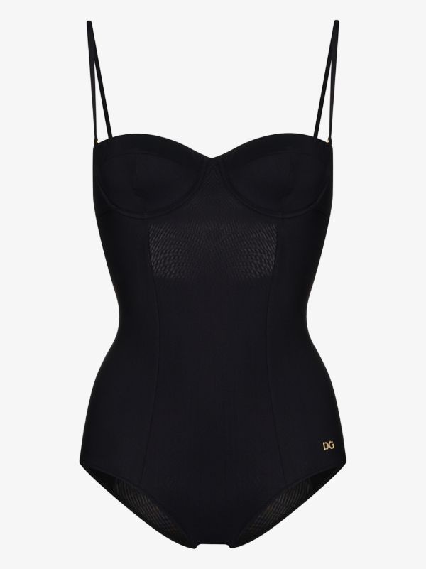 browns Dolce & Gabbana black balconette swimsuit | Browns One-Pieces
