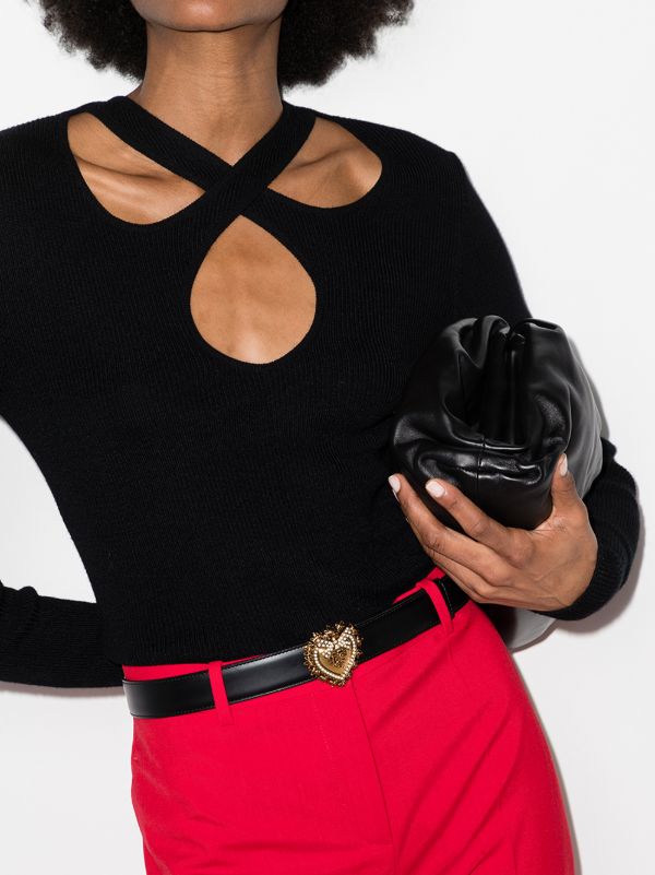 Browns Dolce & Gabbana Black Devotion Heart Buckle Belt | Browns Belts