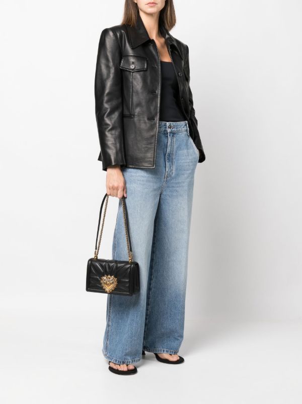 Browns Dolce & Gabbana Black Devotion Leather Shoulder Bag | Browns Shoulder Bags