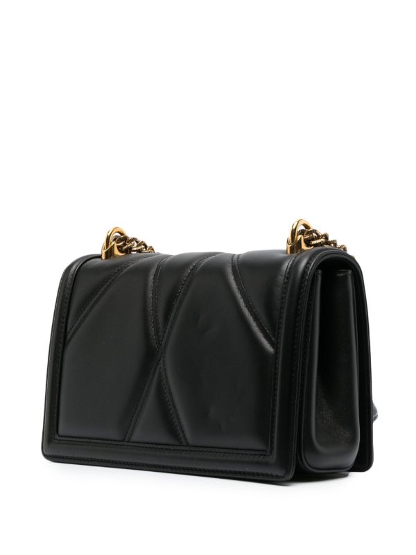 Browns Dolce & Gabbana Black Devotion Leather Shoulder Bag | Browns Shoulder Bags