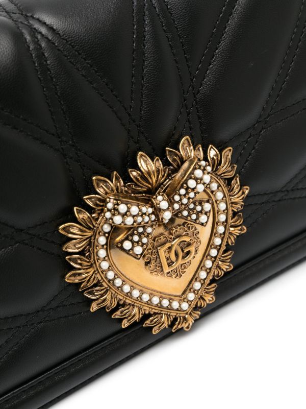 Browns Dolce & Gabbana Black Devotion Leather Shoulder Bag | Browns Shoulder Bags
