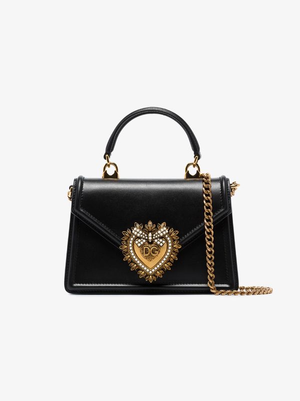 browns Dolce & Gabbana black Devotion mini Top Handle Bag | Browns Top Handle Bags