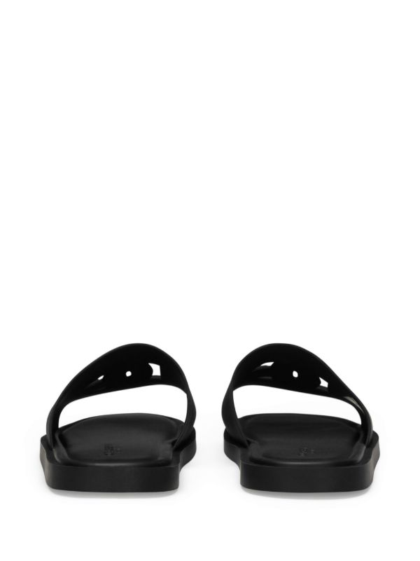 Browns Dolce & Gabbana Black DG Cut-out Slides | Browns Flip-Flops & Slides