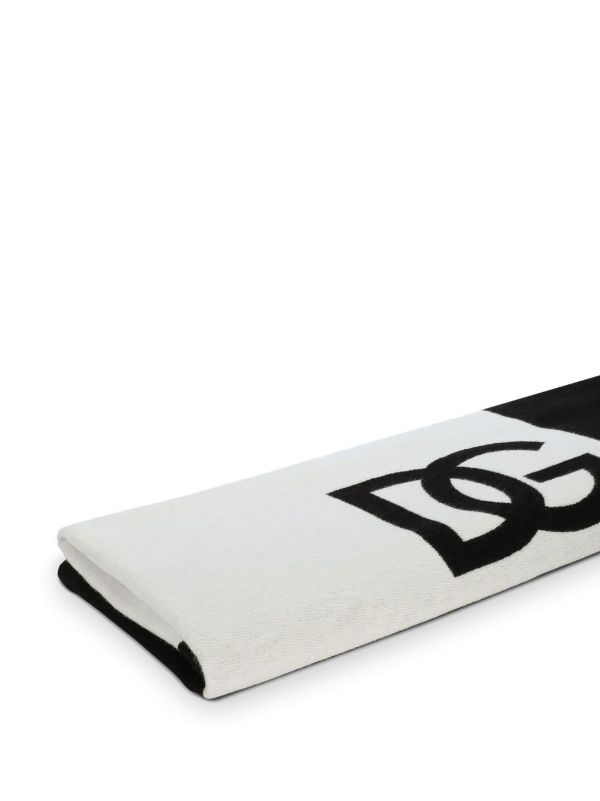 Browns Dolce & Gabbana Black DG Logo Cotton Blanket | Browns Blankets & Throws