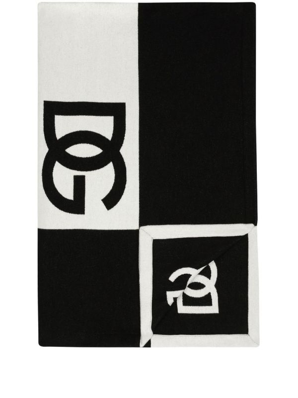 browns Dolce & Gabbana Black DG Logo Cotton Blanket | Browns Blankets & Throws