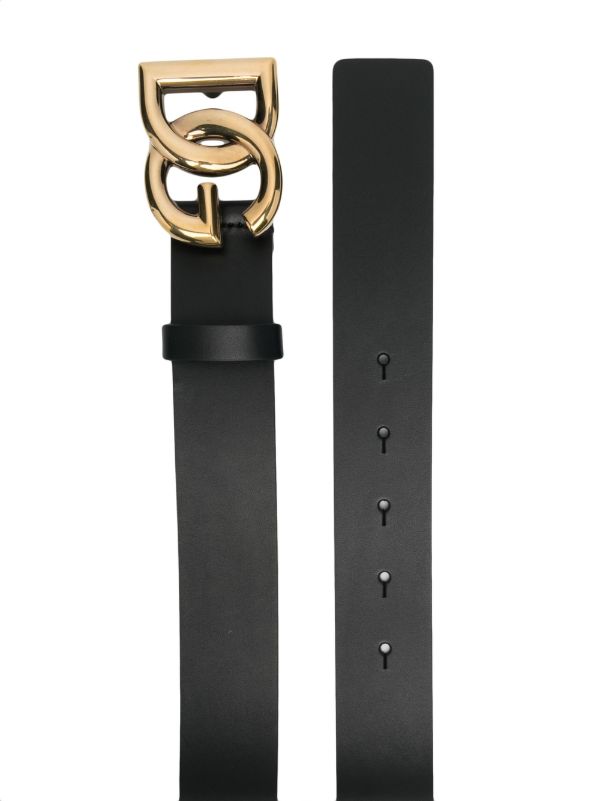 Browns Dolce & Gabbana Black DG Logo Leather Belt | Browns Belts