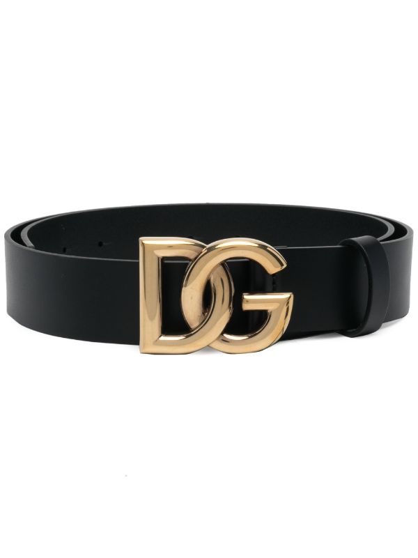 browns Dolce & Gabbana black DG logo leather belt | Browns Belts