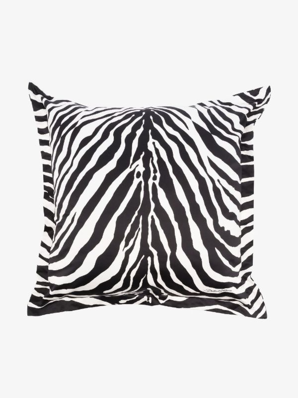 browns Dolce & Gabbana black Duchesse large Zebra print cushion | Browns Cushions