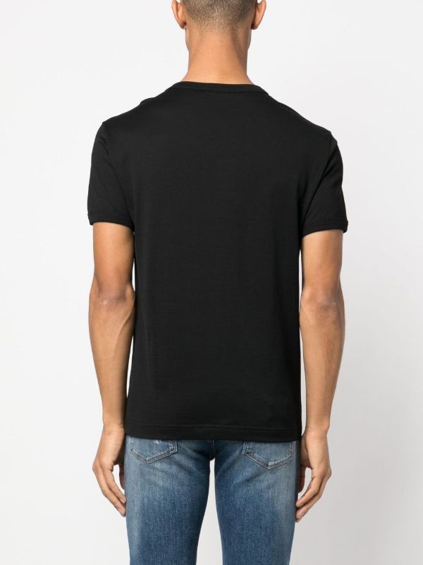 Browns Dolce & Gabbana Black Embroidered Logo Cotton T-Shirt | Browns T-Shirts