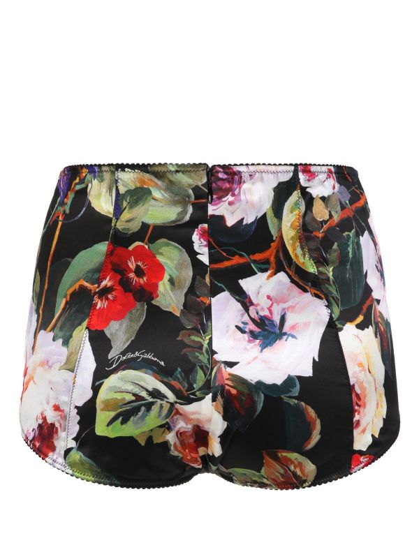 Browns Dolce & Gabbana Black Floral Print High-Waisted Briefs | Browns Panties
