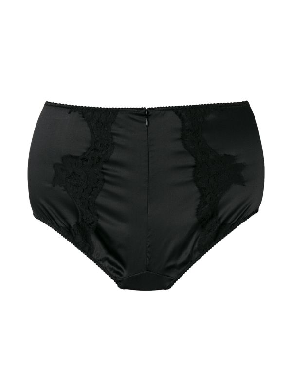 Browns Dolce & Gabbana Black High Waist Silk Briefs | Browns Panties