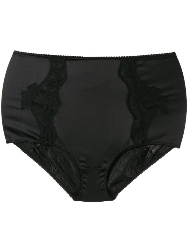 browns Dolce & Gabbana Black High Waist Silk Briefs | Browns Panties