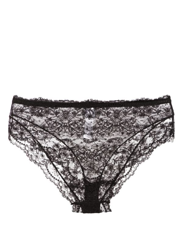 Browns Dolce & Gabbana Black High-Waisted Lace Briefs | Browns Panties