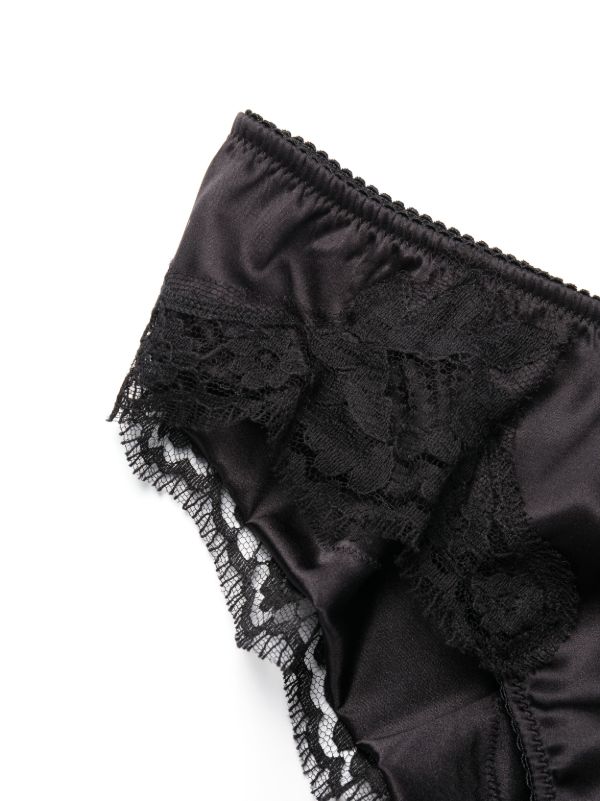 Browns Dolce & Gabbana Black Lace Detail Briefs | Browns Panties