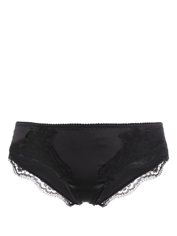 browns Dolce & Gabbana Black Lace Detail Briefs | Browns Panties