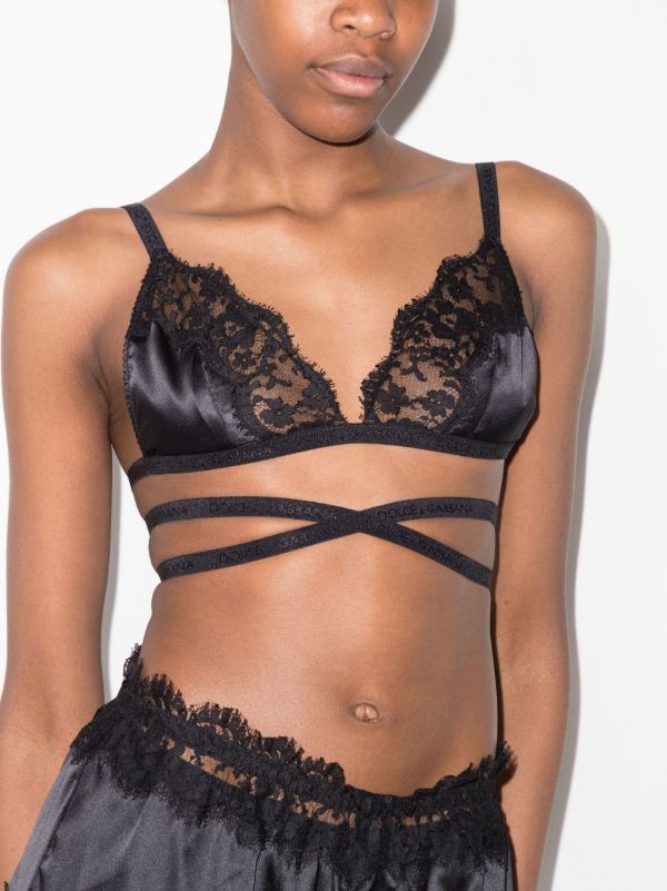 browns Dolce & Gabbana Black Lace Trim Bra | Browns Bras