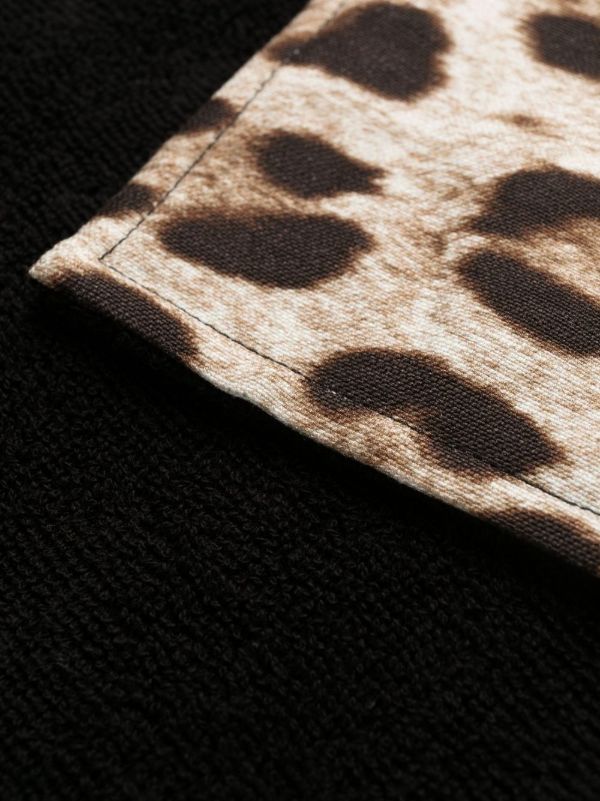 Browns Dolce & Gabbana Black Leopard-print Cotton Robe | Browns Dressing Gowns & Robes