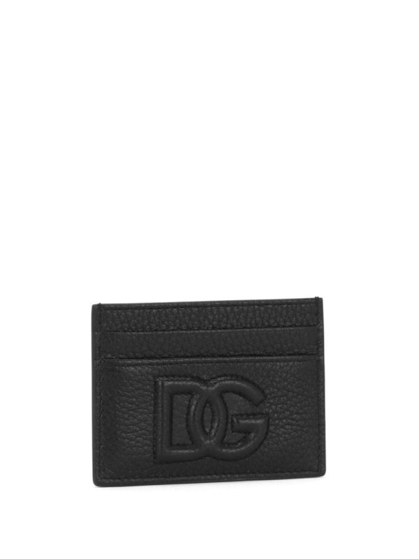 Browns Dolce & Gabbana Black Logo-embossed Leather Card Holder | Browns Wallets & Billfolds